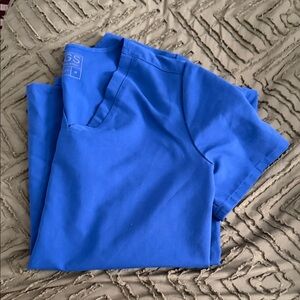 Figs Winning Blue Scrub Top